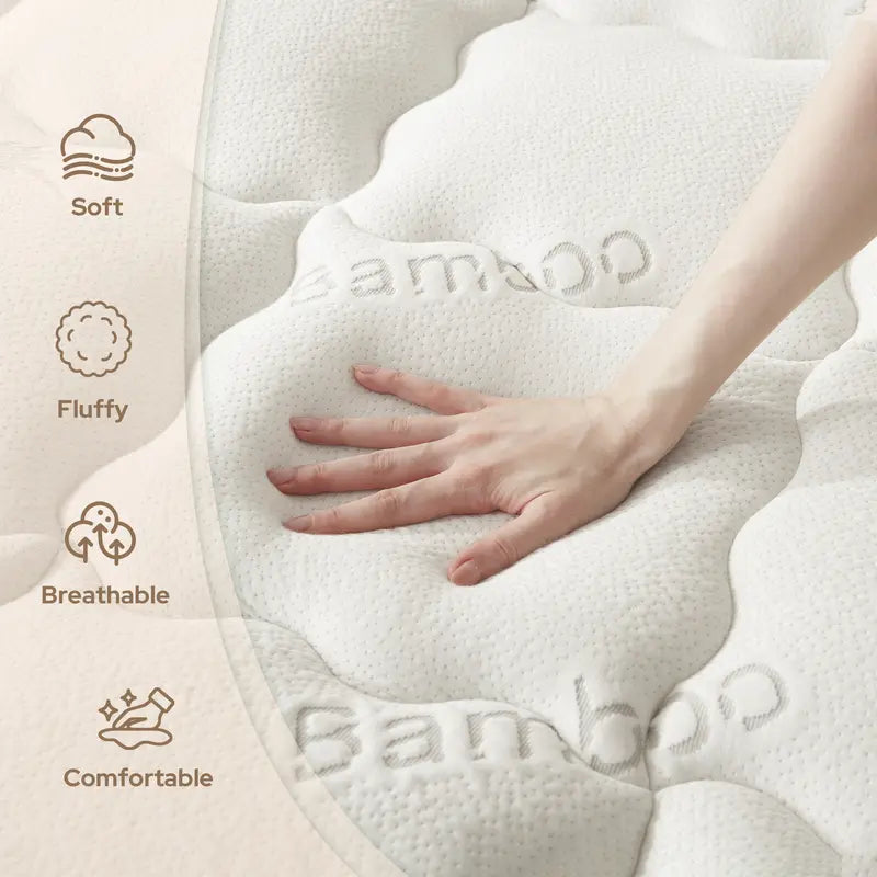 King Size Bamboo Viscose Pillow Top Mattress Topper
