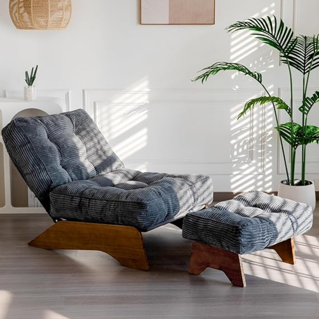 Accent Chair with Ottoman Adjustable Backrest,  for Reading Room