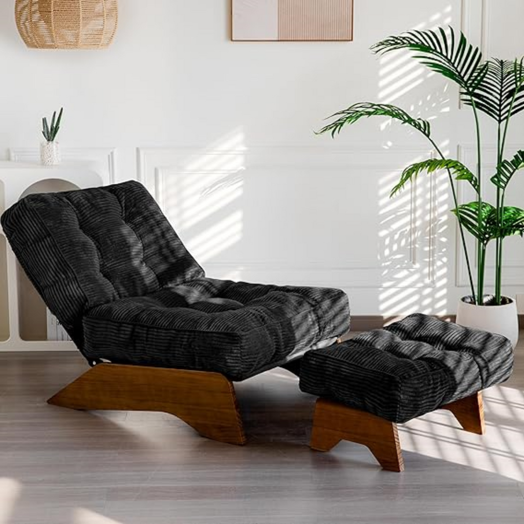 Accent Chair with Ottoman Adjustable Backrest,  for Reading Room